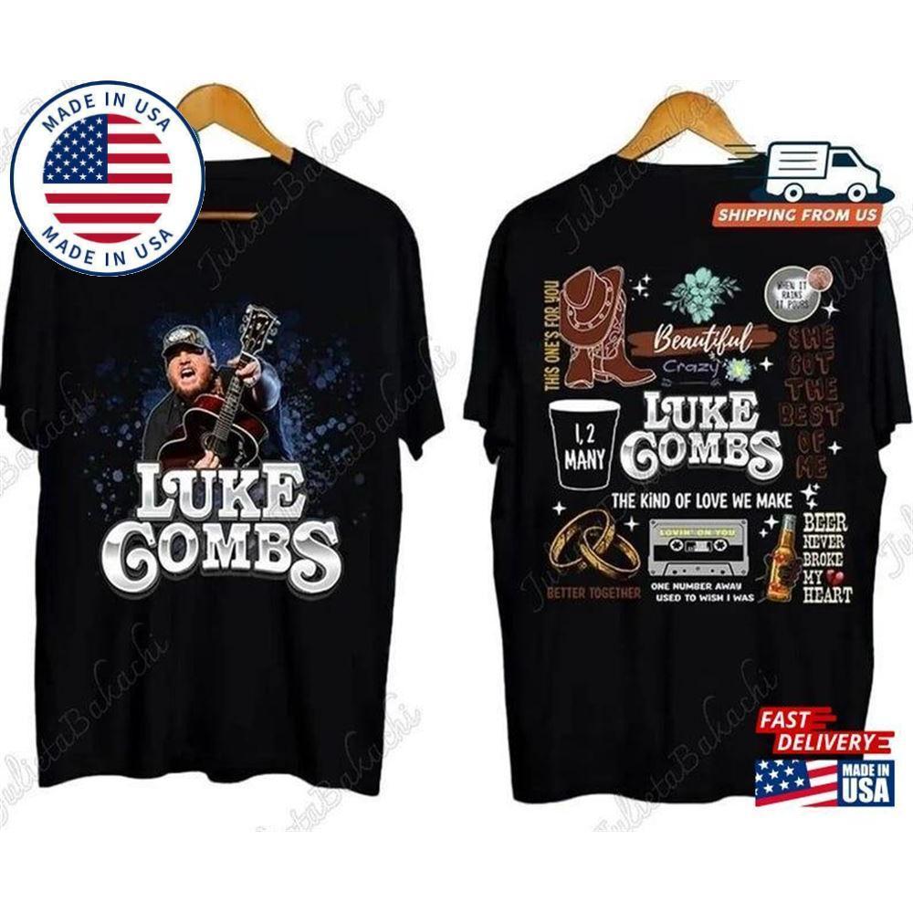 Luke Combs World Tour Shirt Country Music 2024 Fans Gift 2 Sided